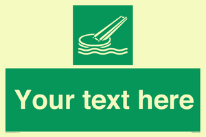 Custom sign safe condition Marine evacuation slide